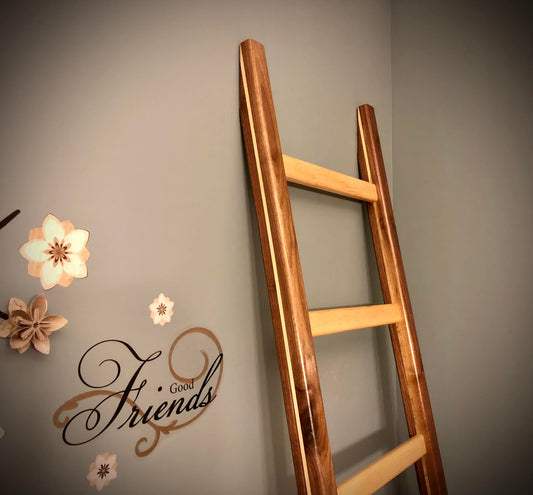 Walnut and Maple Blanket Ladder