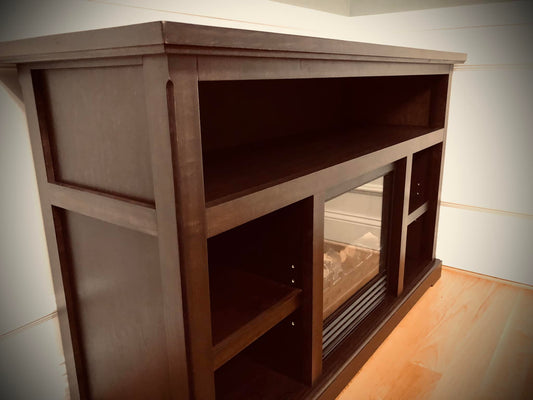 Custom Media Console with Built In Fireplace