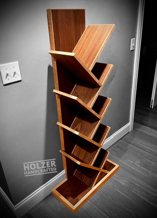 Book Tree / Bookshelf in Walnut and Curly Maple