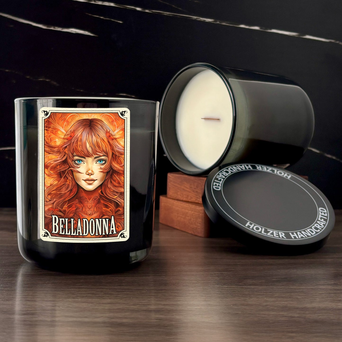 BELLADONNA - Apple + Clove + Honey Scented Wood Wick Candle - Cinematic Legends