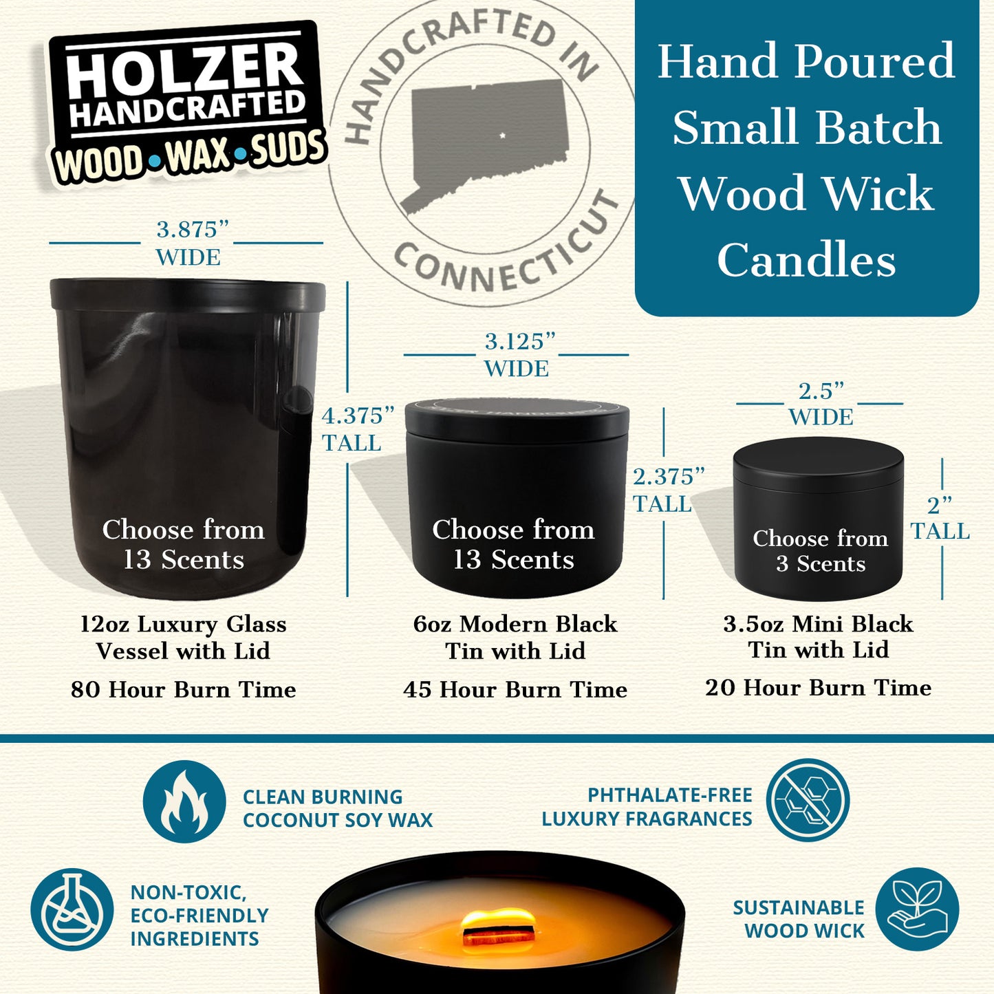Personalized Wood Wick Scented Candle - Noun, Definition