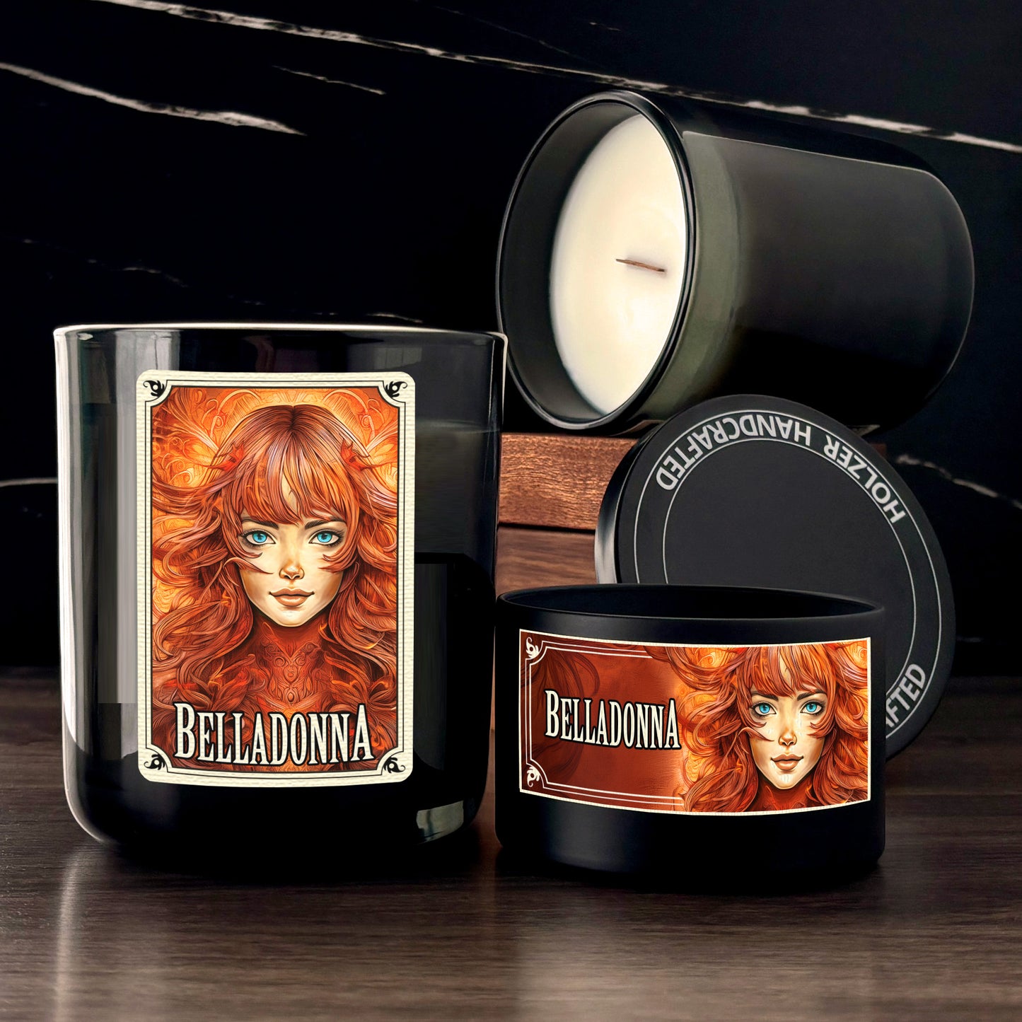 BELLADONNA - Apple + Clove + Honey Scented Wood Wick Candle - Cinematic Legends