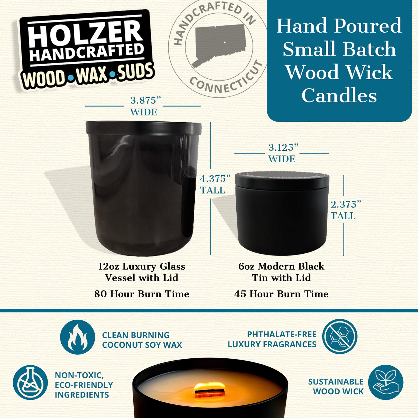 BELLADONNA - Apple + Clove + Honey Scented Wood Wick Candle - Cinematic Legends