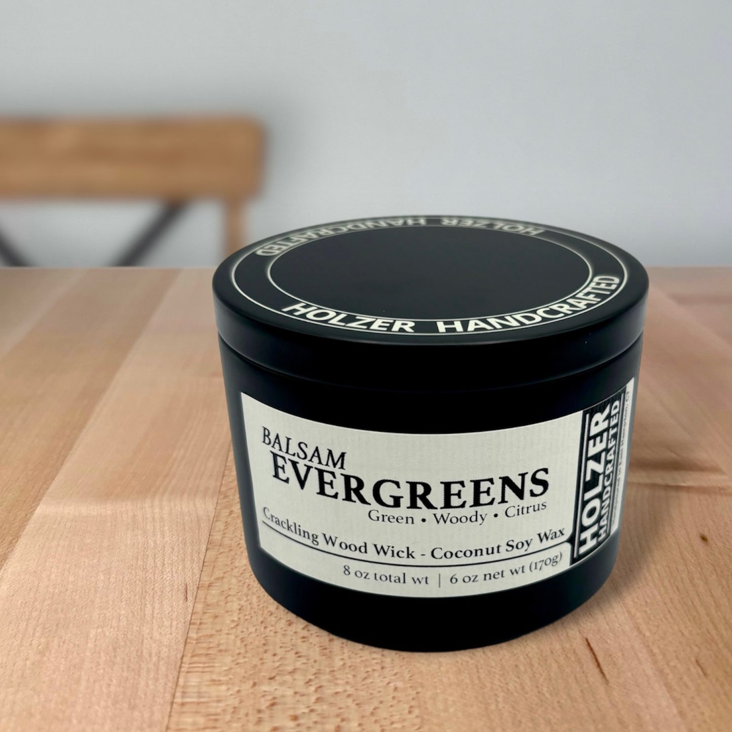 Balsam Evergreens - Balsam + Bayberry + Fraser Fir Scented Wood Wick Candle