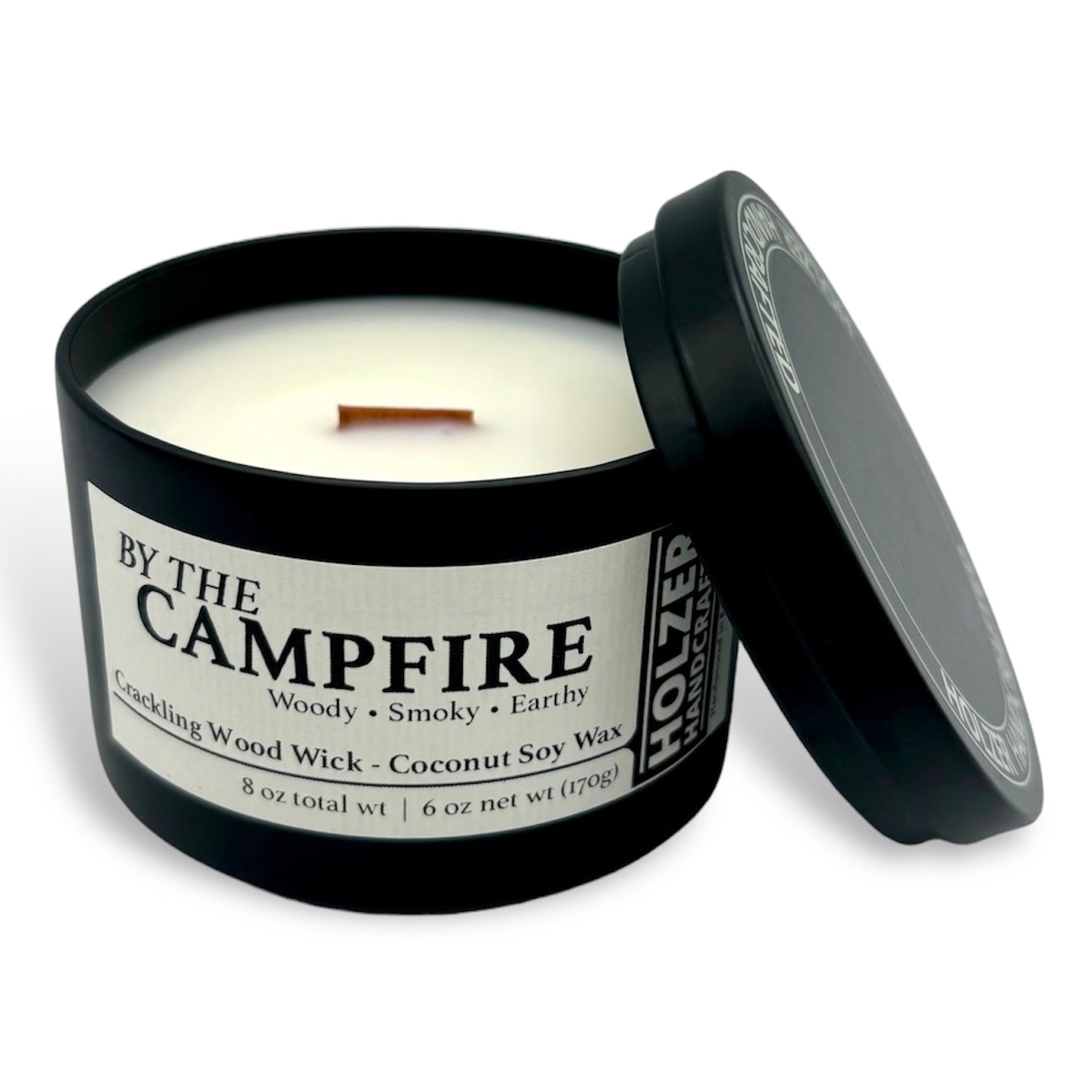 By The Campfire - Birch + Cacoa + Vanilla Scented Wood Wick Candle