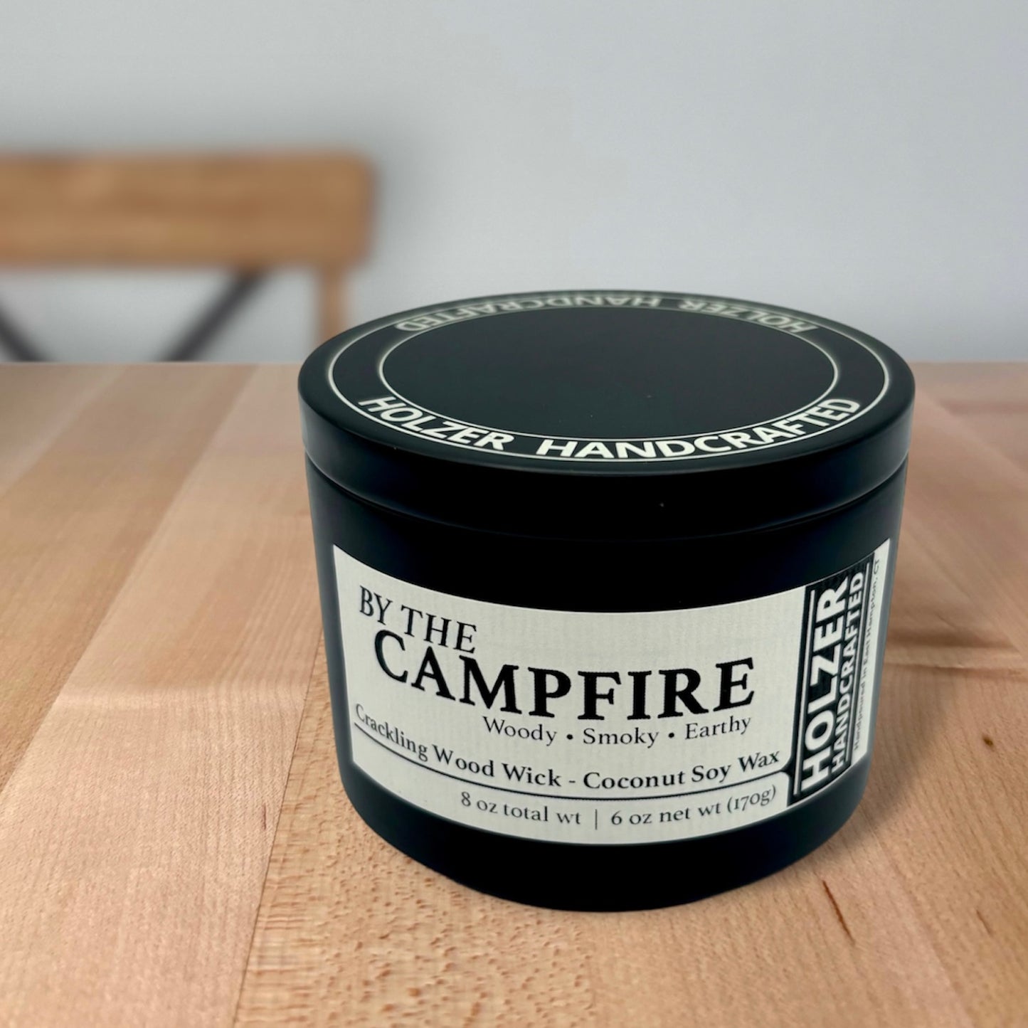 By The Campfire - Birch + Cacoa + Vanilla Scented Wood Wick Candle