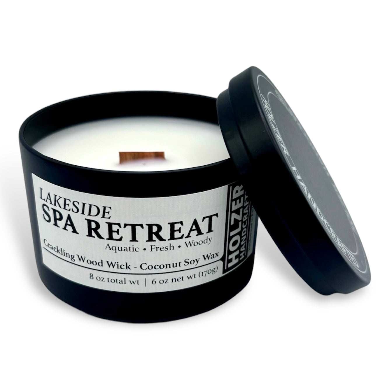 Lakeside Spa Retreat - Driftwood + Juniper + Vetiver Scented Wood Wick Candle
