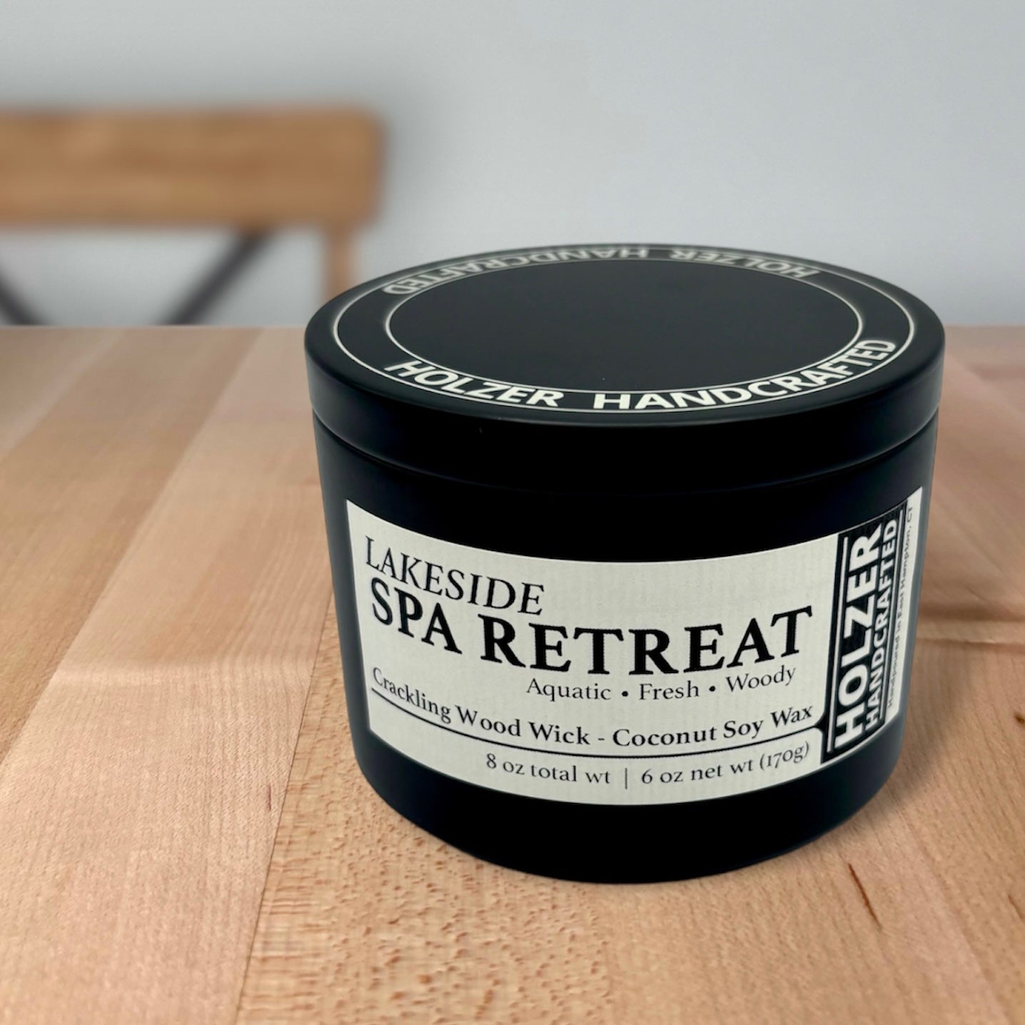 Lakeside Spa Retreat - Driftwood + Juniper + Vetiver Scented Wood Wick Candle