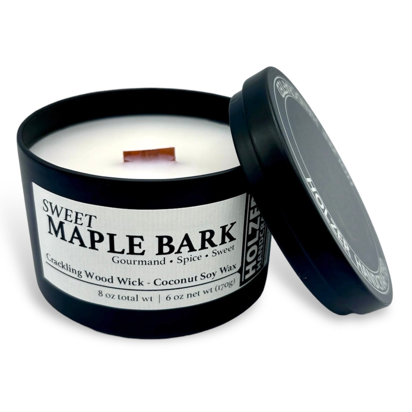 Sweet Maple Bark - Maple Chai + Vanilla Cream Scented Wood Wick Candle