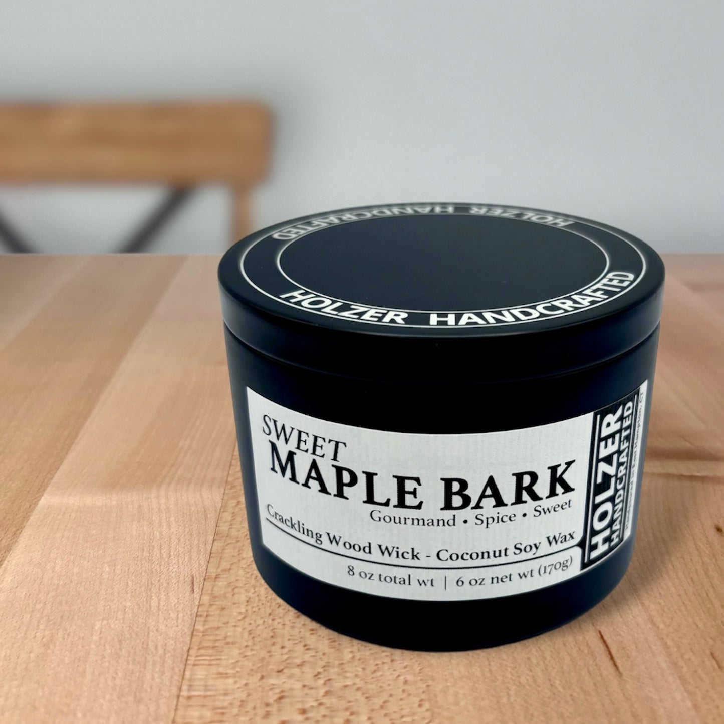 Sweet Maple Bark - Maple Chai + Vanilla Cream Scented Wood Wick Candle