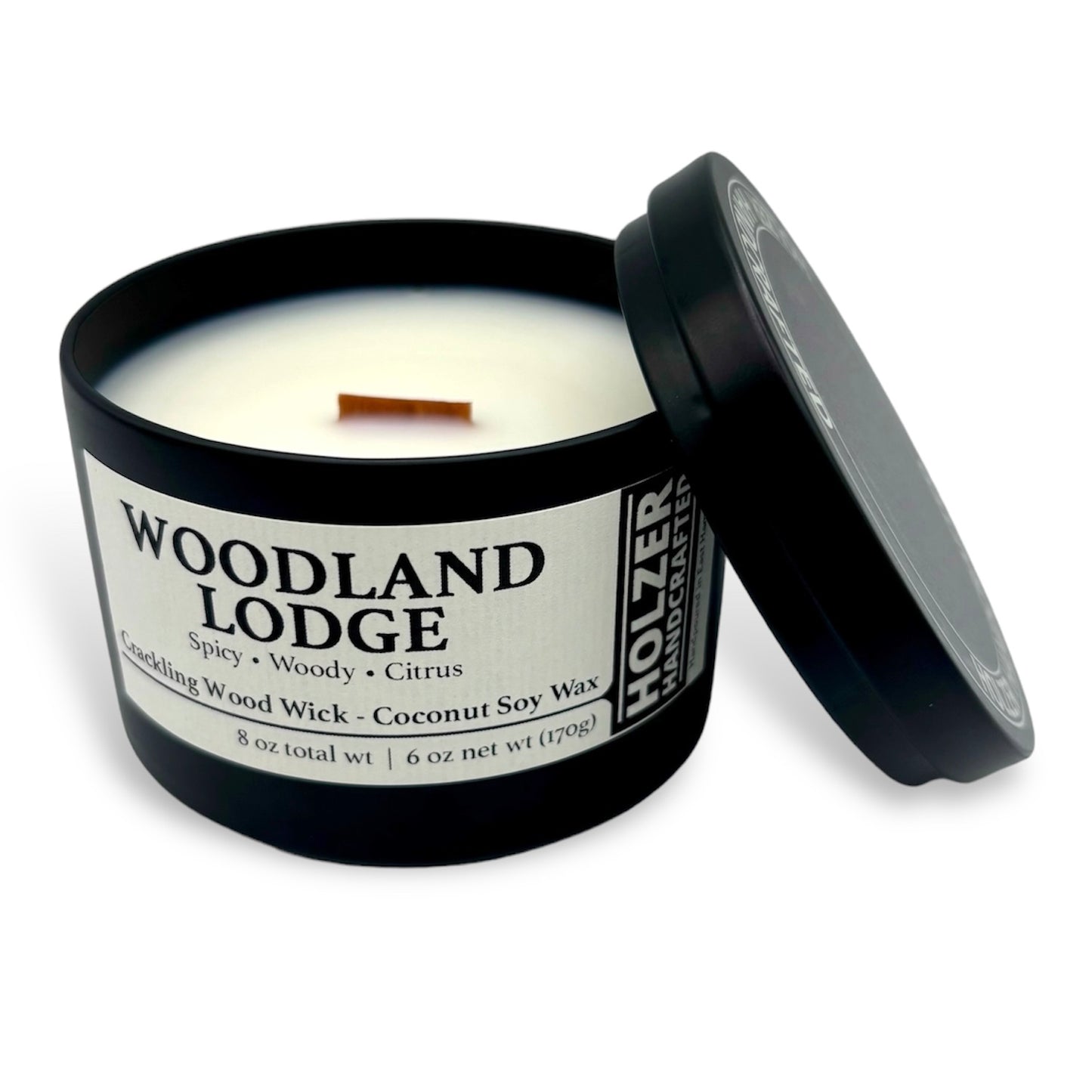 Woodland Lodge - Brandy + Leather + Oak Scented Wood Wick Candle