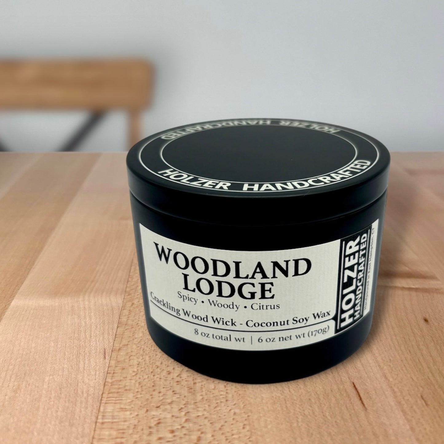Woodland Lodge - Brandy + Leather + Oak Scented Wood Wick Candle