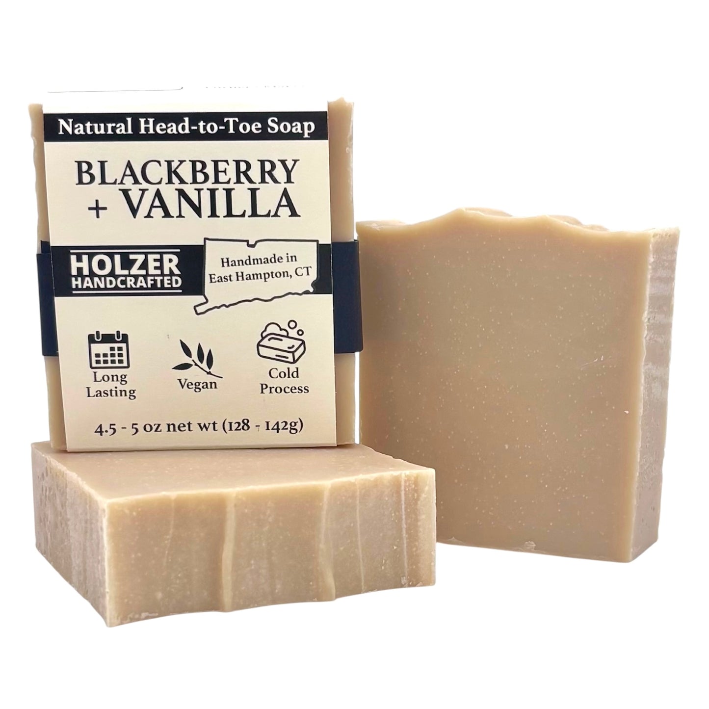 Blackberry + Vanilla - Natural Head to Toe Soap - 4.5oz to 5oz Bar