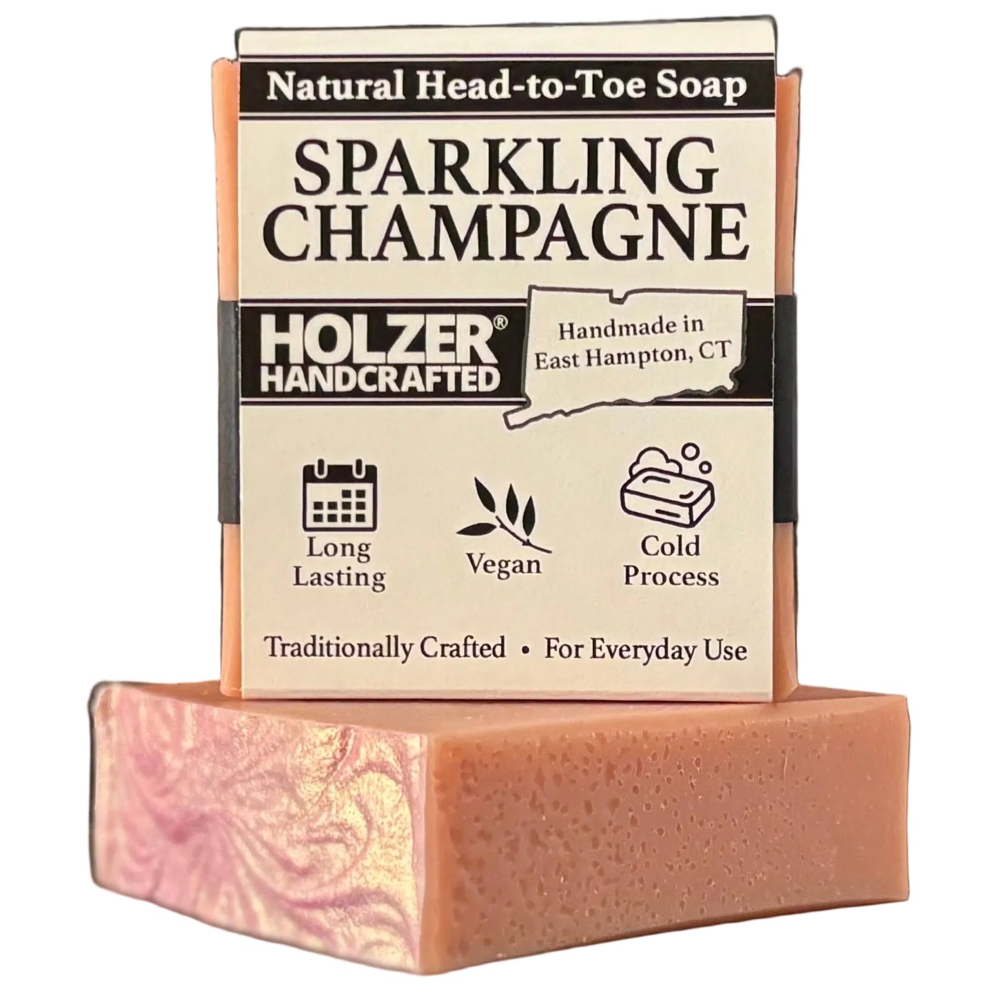 Sparkling Champagne - Natural Head to Toe Soap - 4.5oz Bar - Prosecco + Raspberries