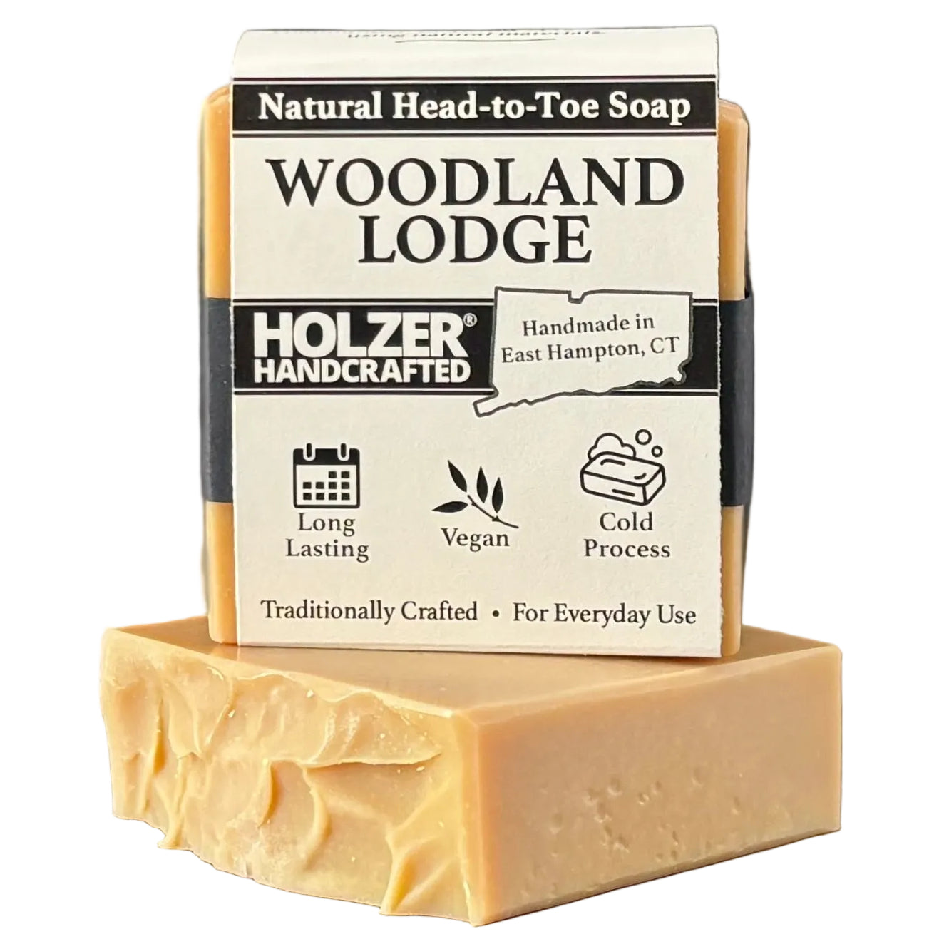 Woodland Lodge - Natural Head to Toe Soap - 4.5oz Bar - Brandy + Leather + Oak