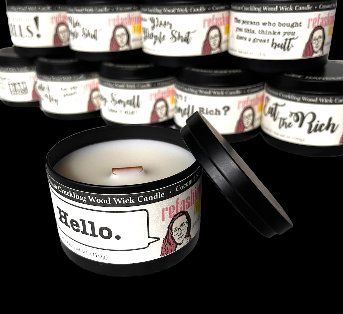 Refashioned Hippie Custom Wood Wick Scented Candle