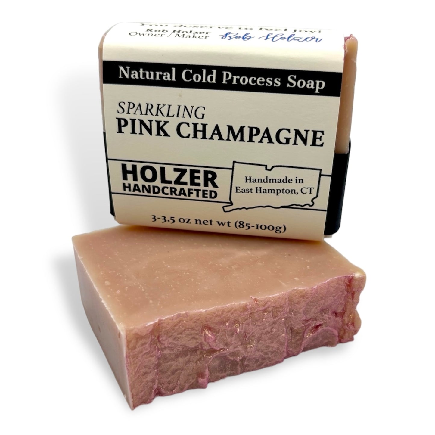 Sparkling Pink Champagne - Natural Head to Toe Soap Bar - Prosecco + Raspberries