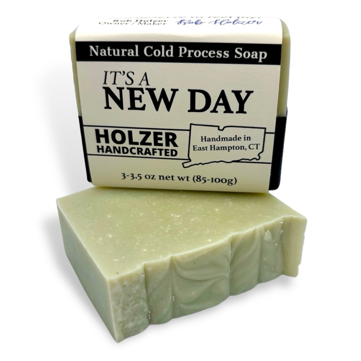 It's A New Day - Natural Head to Toe Soap Bar - Lemon + Lilac Leaves + Juniper