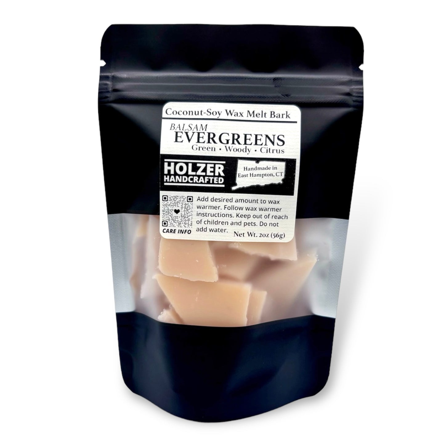 Balsam Evergreens - Balsam + Bayberry + Fraser Fir Scented Wax Melt Bark in Resealable Pouch