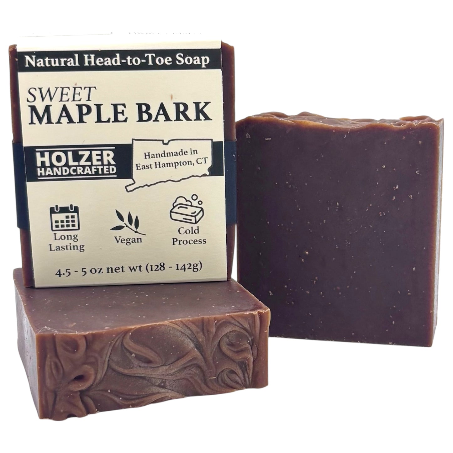 Sweet Maple Bark - Natural Head to Toe Soap Bar - Maple Chai + Vanilla Cream