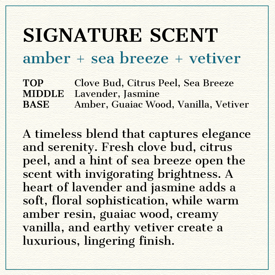 Signature Scent - Natural Head to Toe Soap - 4.5oz to 5oz Bar - Amber + Sea Breeze + Vetiver