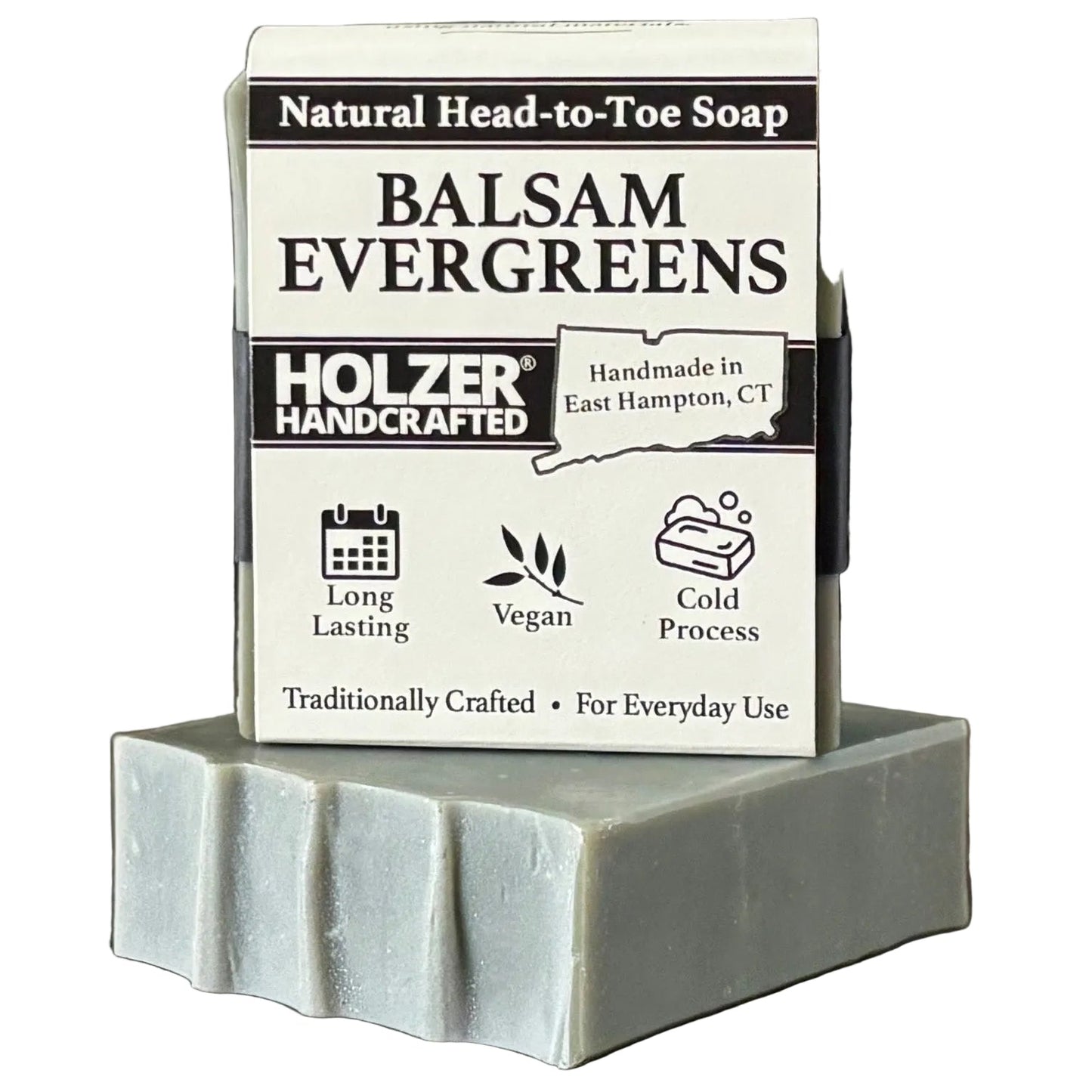 Balsam Evergreens - Natural Head to Toe Soap - 4.5oz Bar - Balsam + Bayberry + Fraser Fir