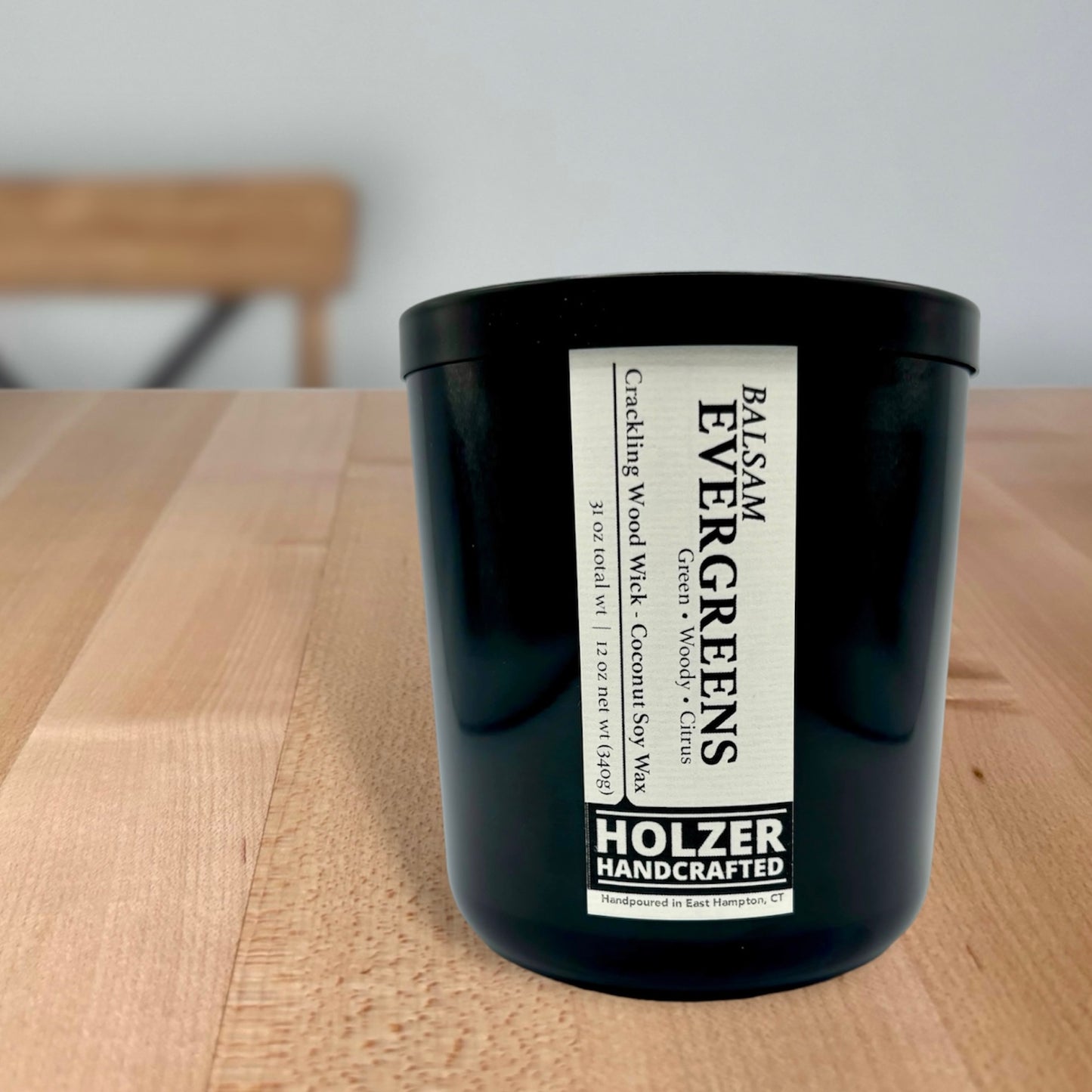 Balsam Evergreens - Balsam + Bayberry + Fraser Fir Scented Wood Wick Candle