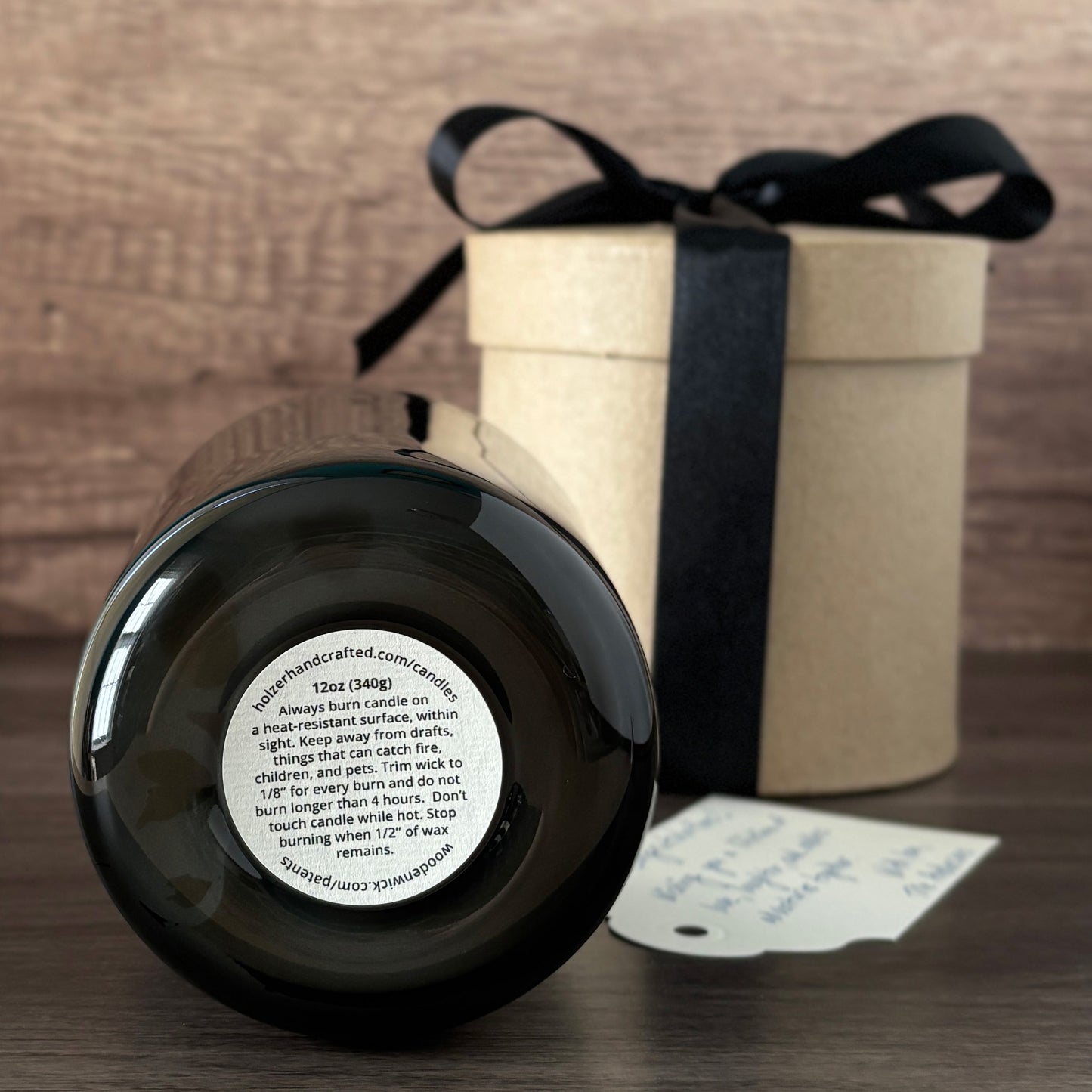 Personalized Wood Wick Candle - Custom Housewarming Keepsake - 12oz Glass Vessel with Lid