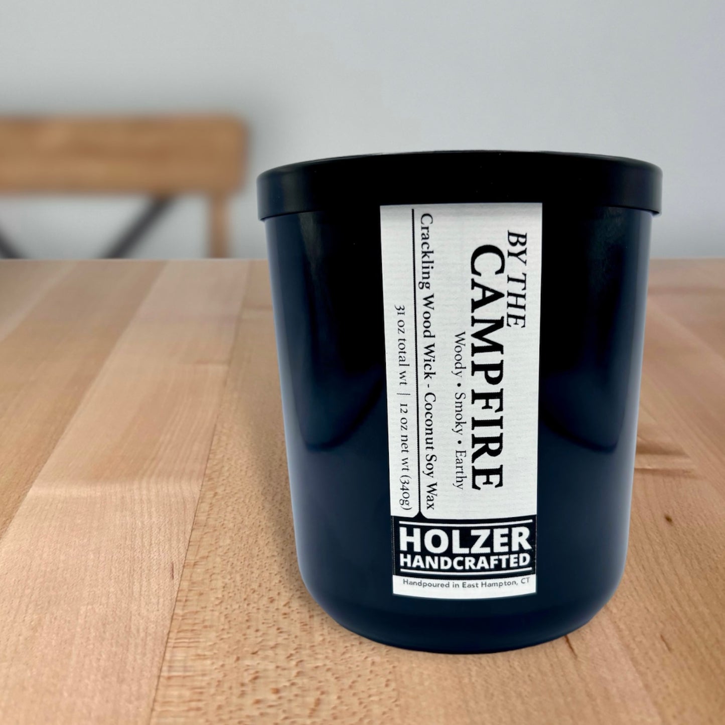 By The Campfire - Birch + Cacoa + Vanilla Scented Wood Wick Candle