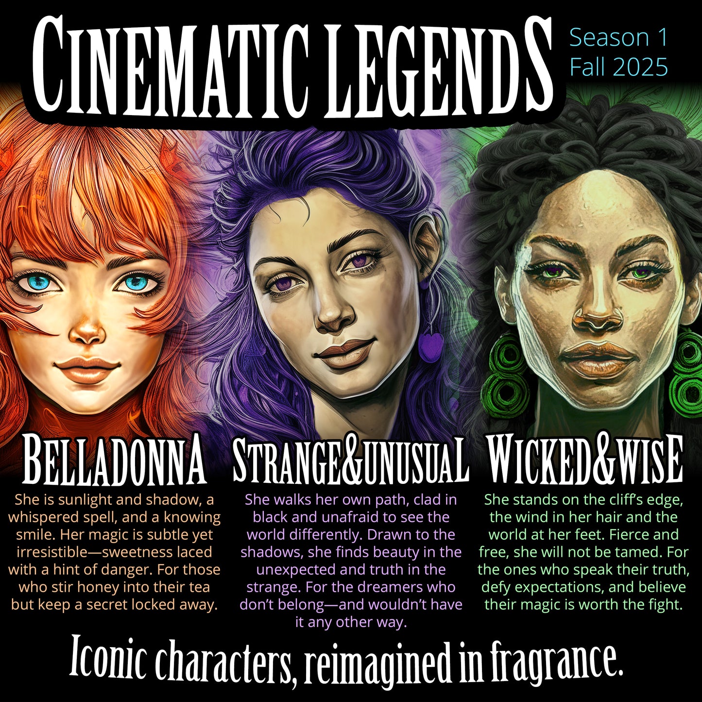 STRANGE & UNUSUAL - Black Rose + Plum + Vanilla Scented Wood Wick Candle - Cinematic Legends