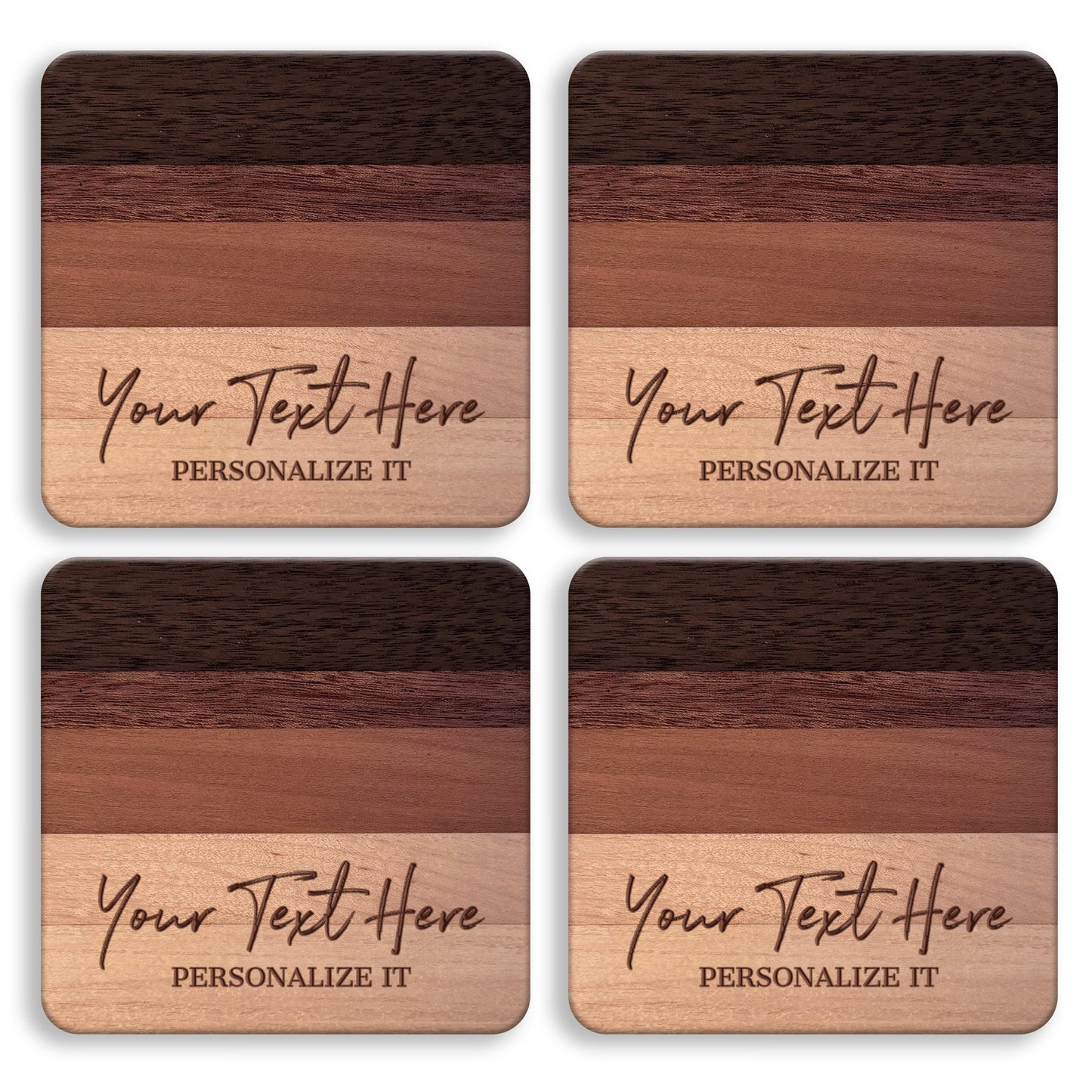 Premium Hardwood Coasters, Choose a Set + Personalize It