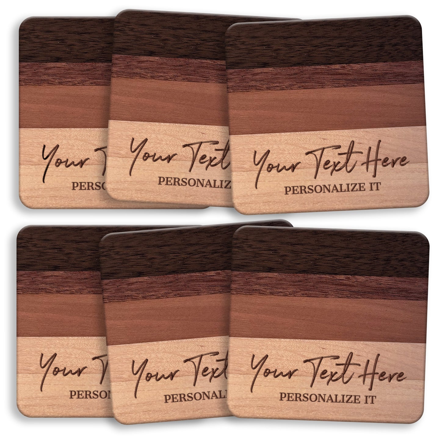 Premium Hardwood Coasters, Choose a Set + Personalize It