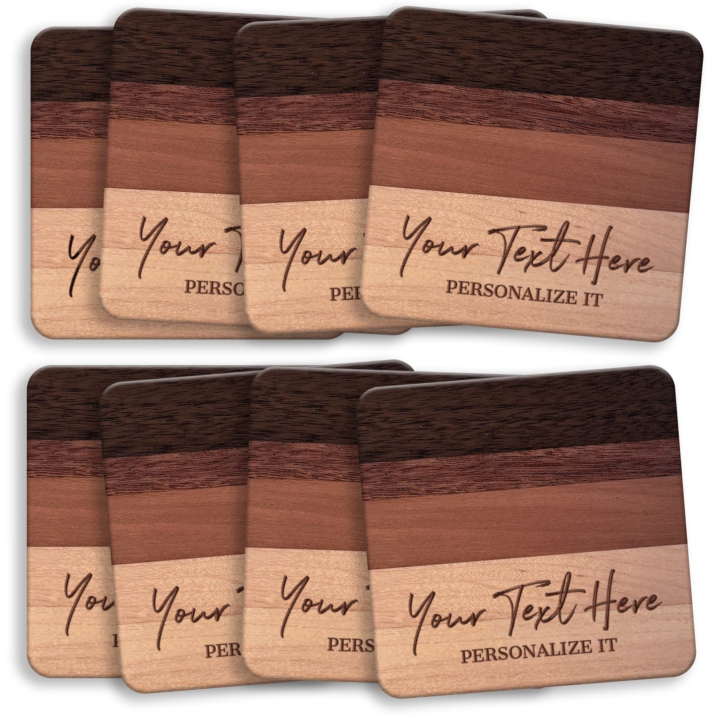 Premium Hardwood Coasters, Choose a Set + Personalize It