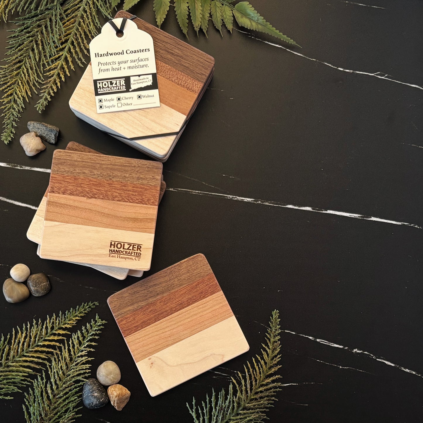 Premium Hardwood Coasters, Choose a Set + Personalize It