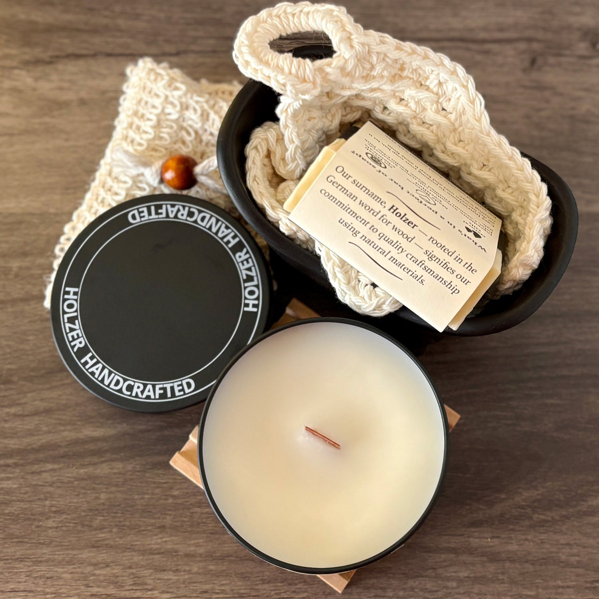 Personalized Wood Wick Candle - Custom Smells Like Keepsake, Coconut Soy Wax, 8oz Tin