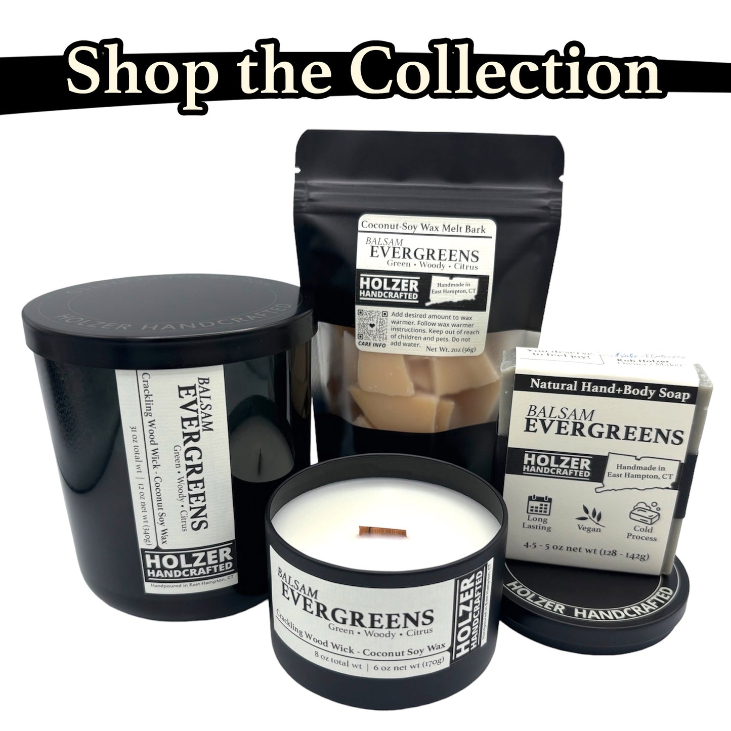 Balsam Evergreens - Balsam + Bayberry + Fraser Fir Scented Wood Wick Candle