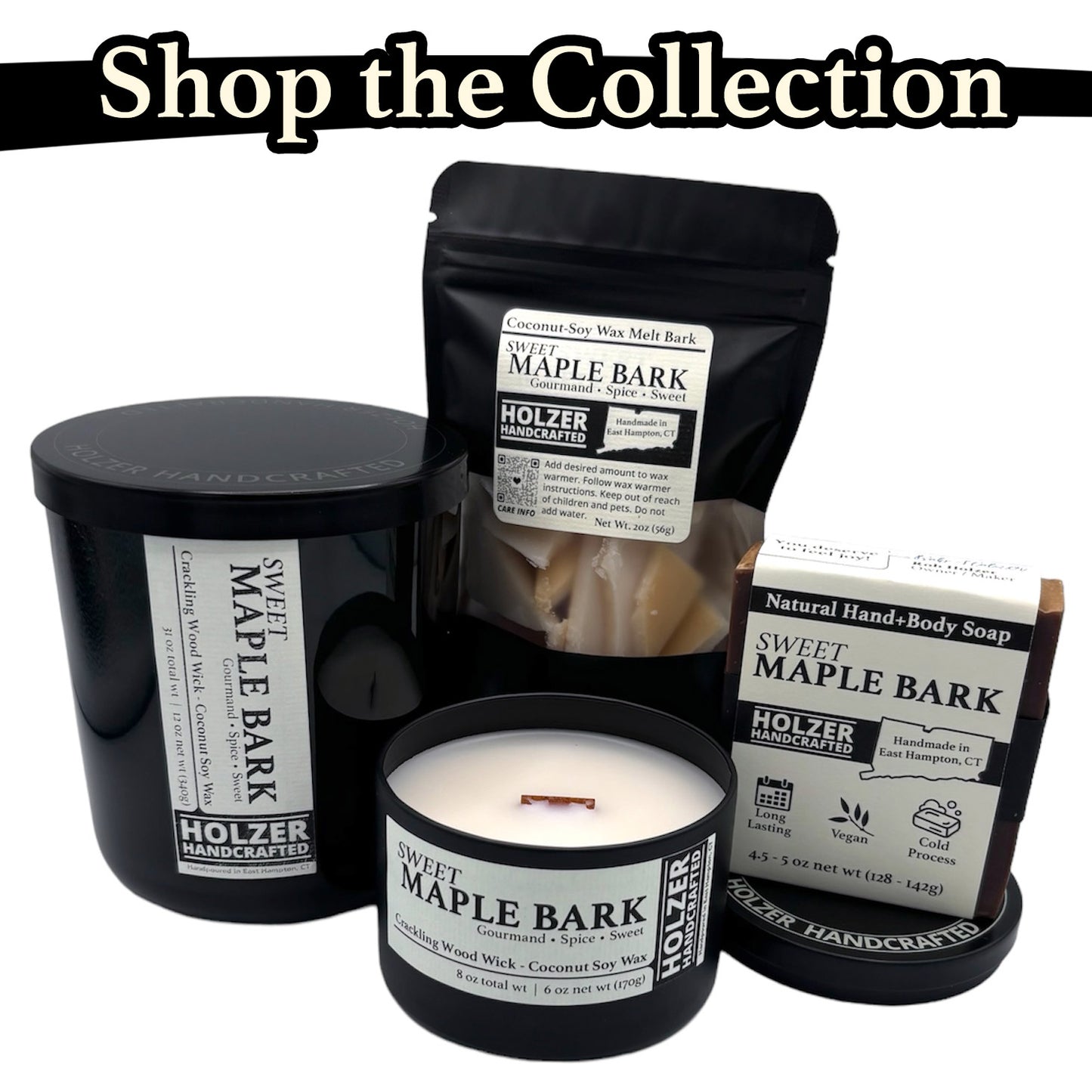 Sweet Maple Bark - Maple Chai + Vanilla Cream Scented Wood Wick Candle