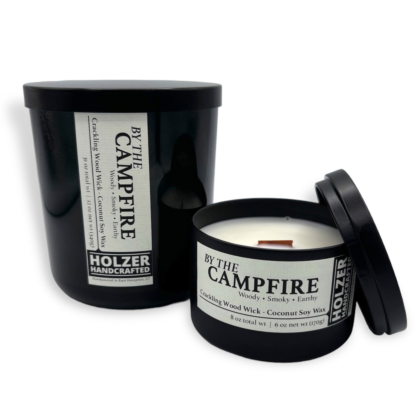 By The Campfire - Birch + Cacoa + Vanilla Scented Wood Wick Candle