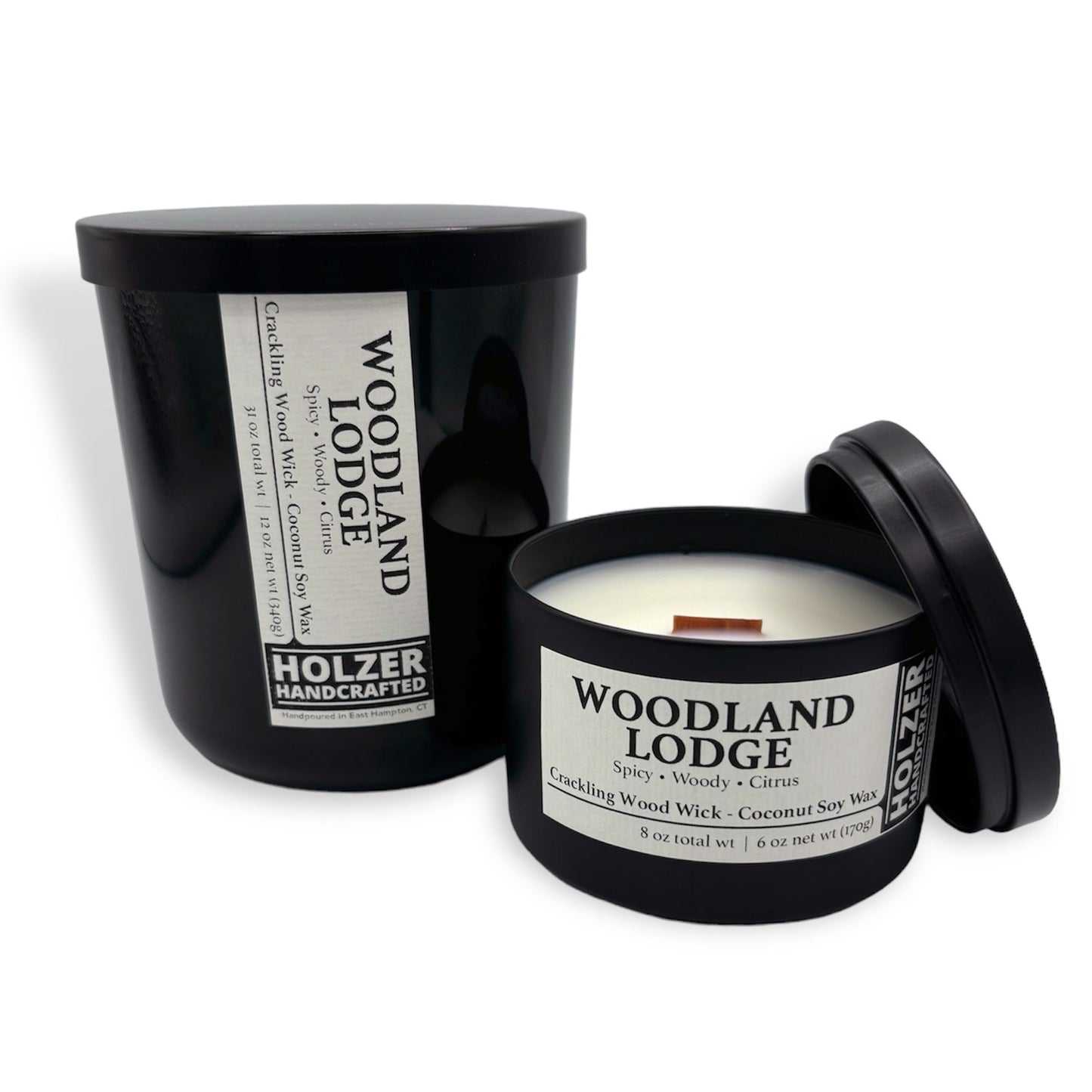 Woodland Lodge - Brandy + Leather + Oak Scented Wood Wick Candle