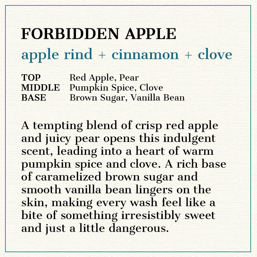 Forbidden Apple - Natural Head to Toe Soap Bar - Apple Rind + Cinnamon + Clove