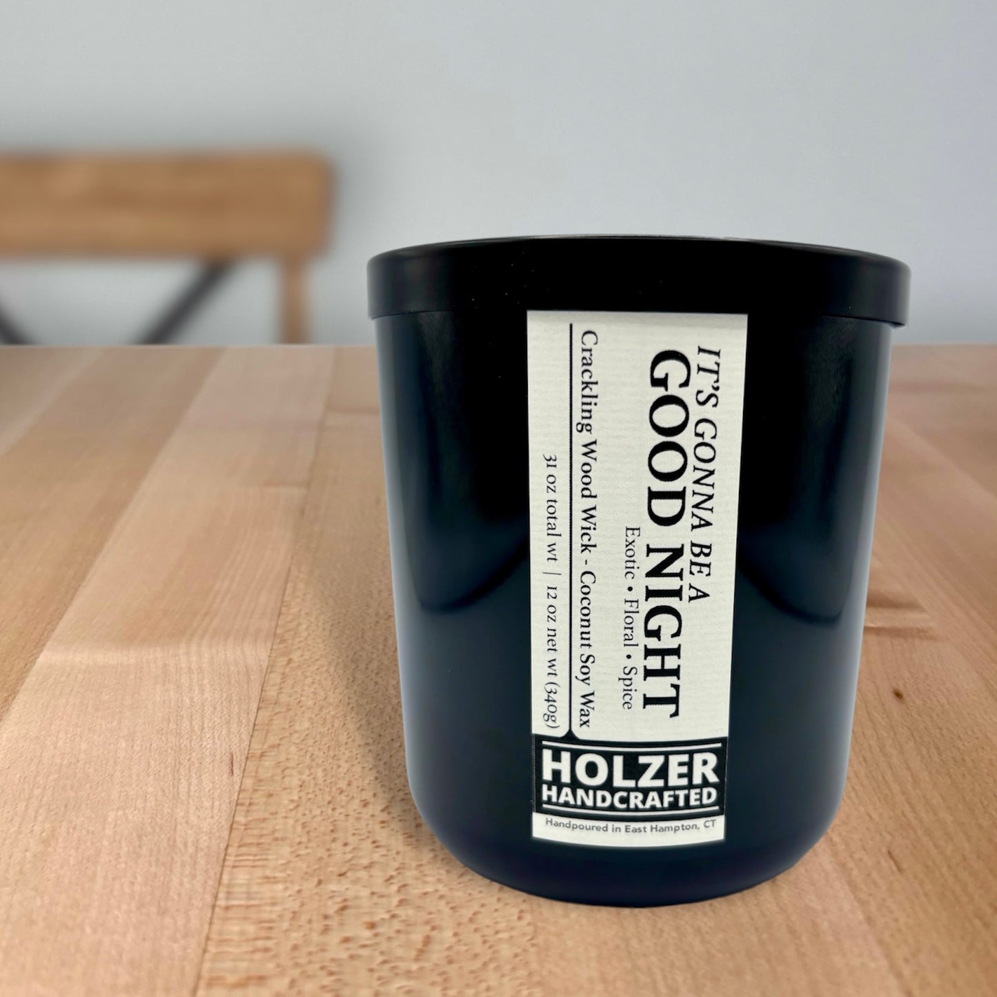 It's Gonna Be A Good Night - Black Rose + Plum + Vanilla Scented Wood Wick Candle