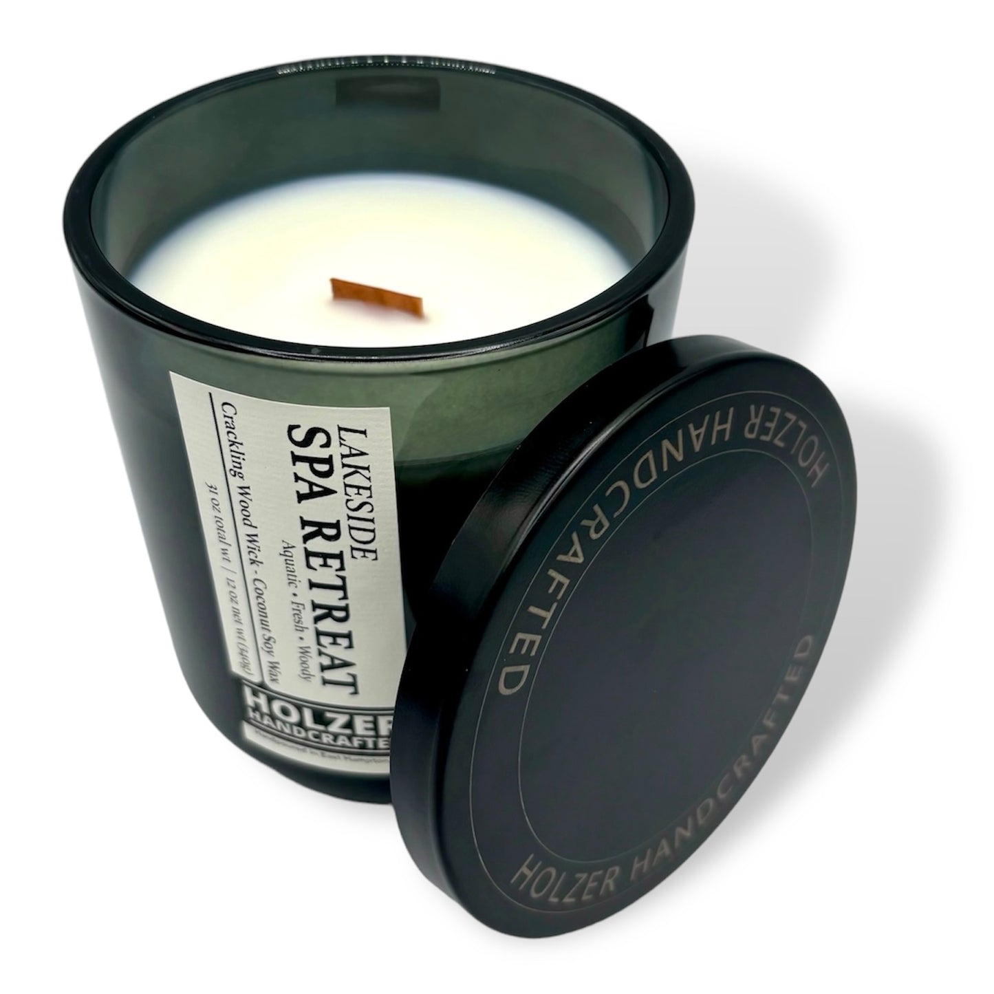 Lakeside Spa Retreat - Driftwood + Juniper + Vetiver Scented Wood Wick Candle