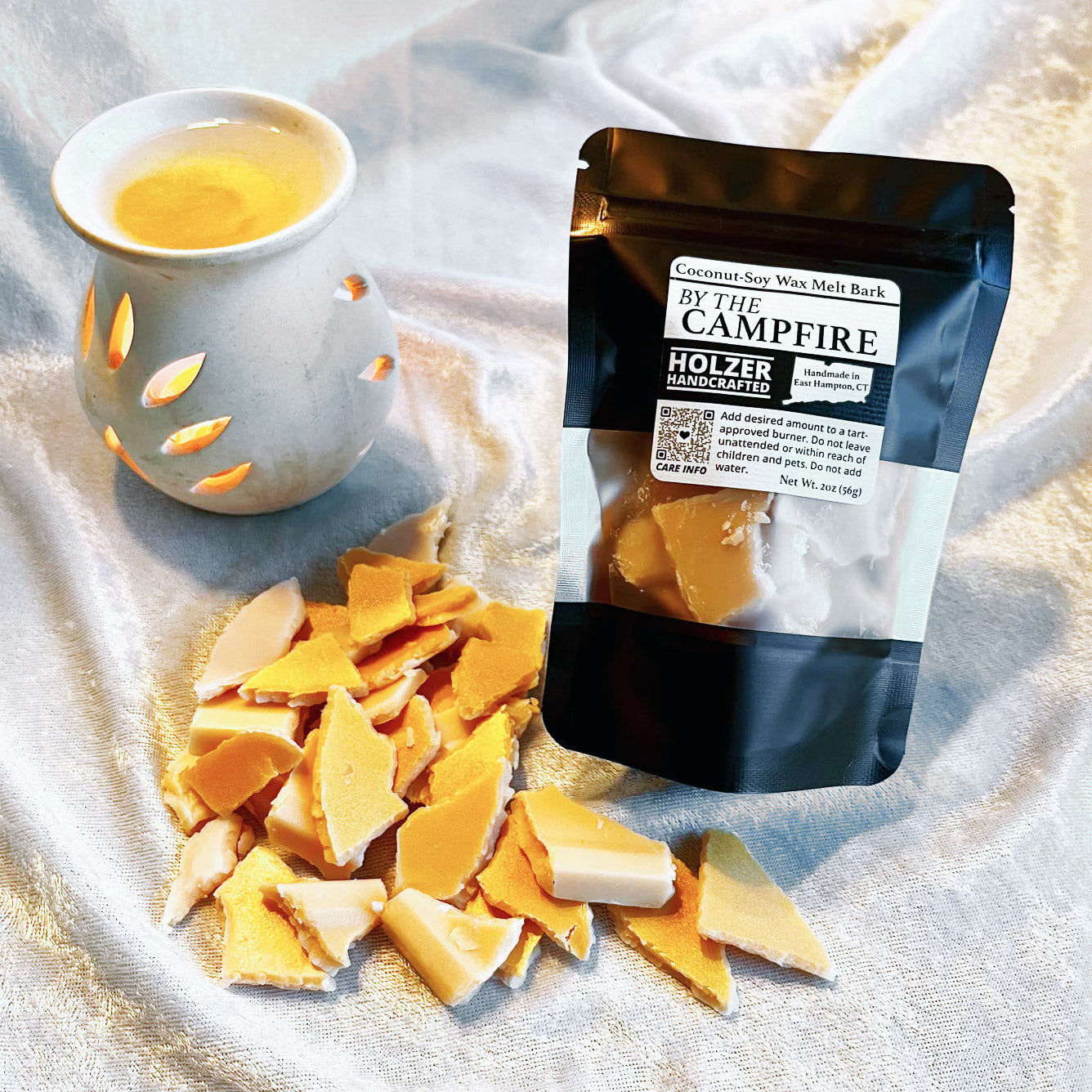 By The Campfire - Birch + Cacoa + Vanilla Scented Wax Melt Bark in Resealable Pouch
