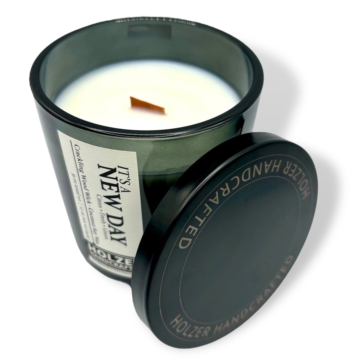 It's A New Day - Lemon + Lilac Leaves + Juniper Scented Wood Wick Candle