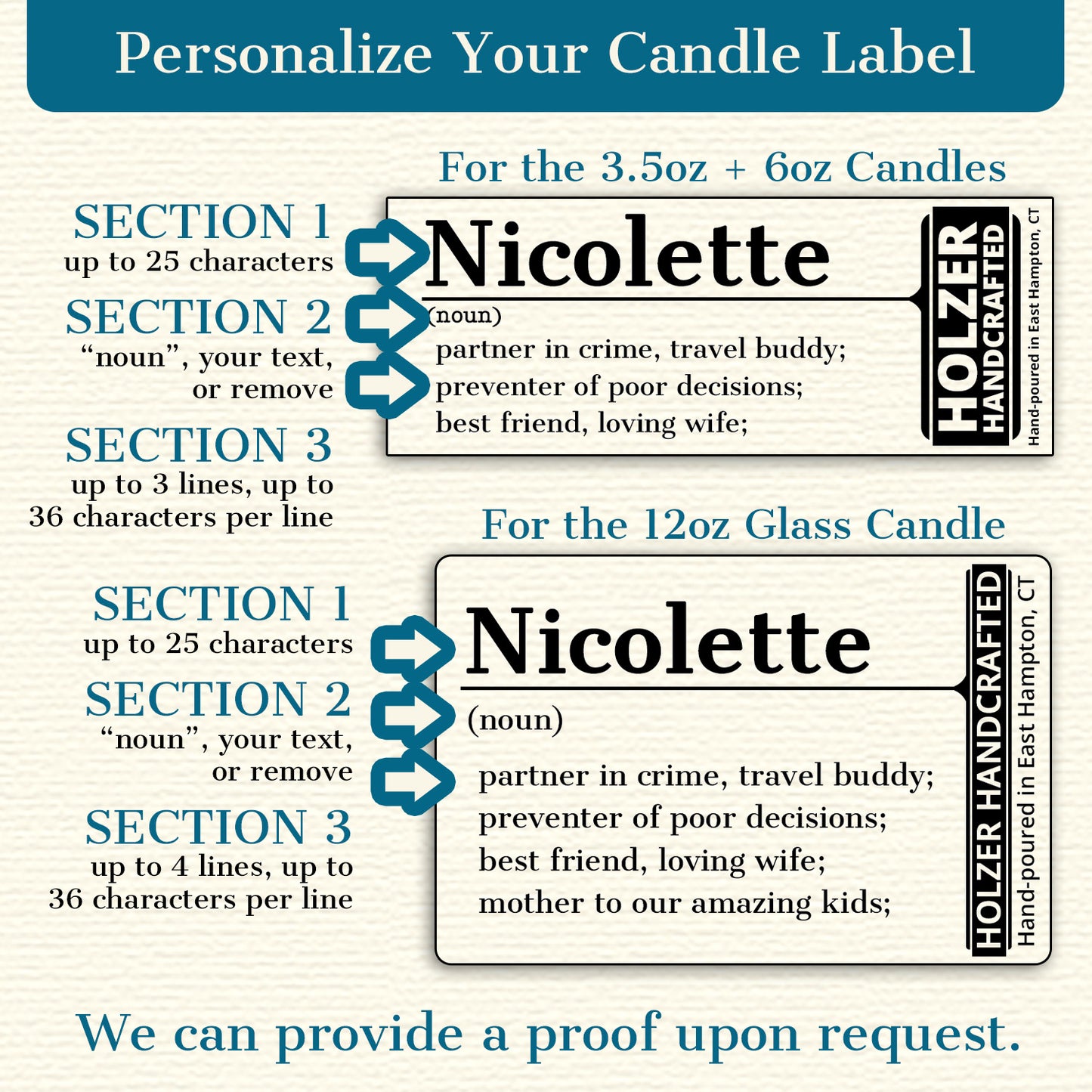 Personalized Wood Wick Scented Candle - Noun, Definition