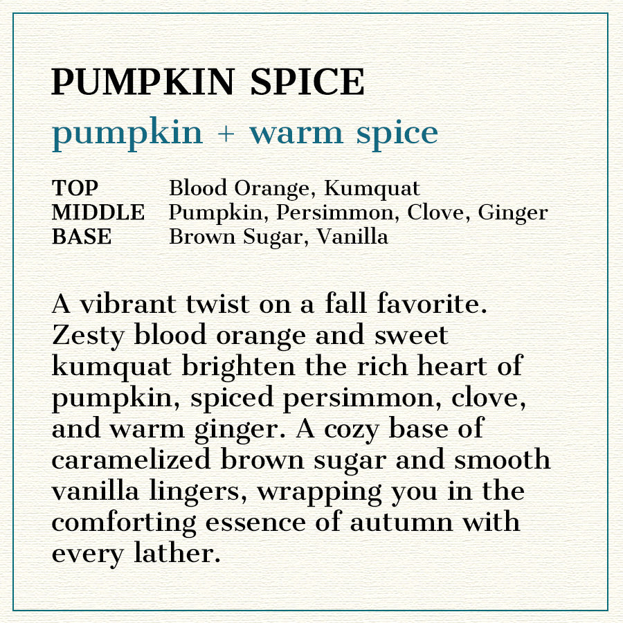 Pumpkin Spice - Natural Head to Toe Soap Bar - Pumpkin + Warm Spice