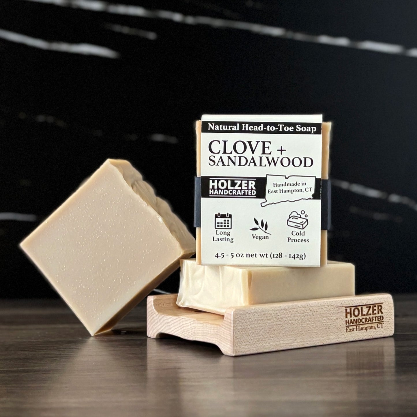 Clove + Sandalwood - Natural Head to Toe Soap - 4.5oz to 5oz Bar