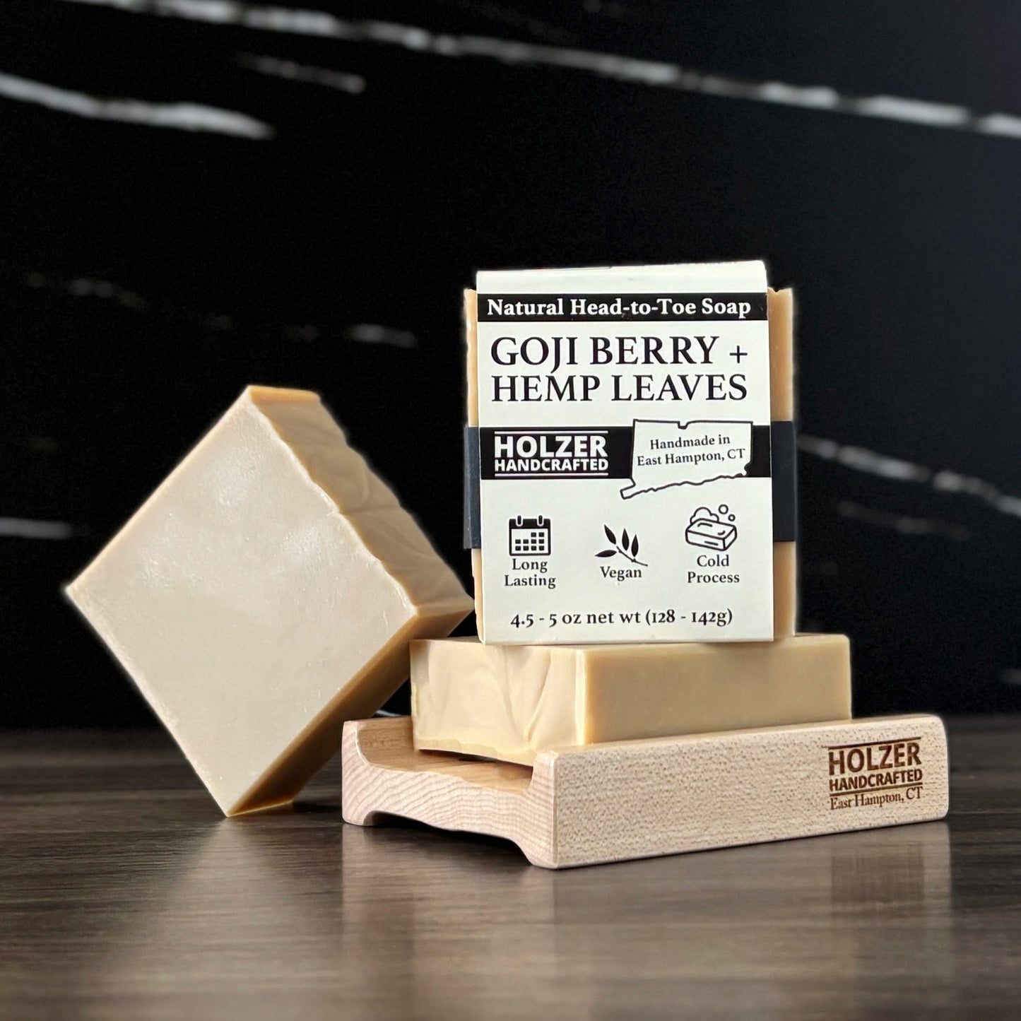Goji Berry + Hemp Leaves - Natural Head to Toe Soap - 4.5oz to 5oz Bar