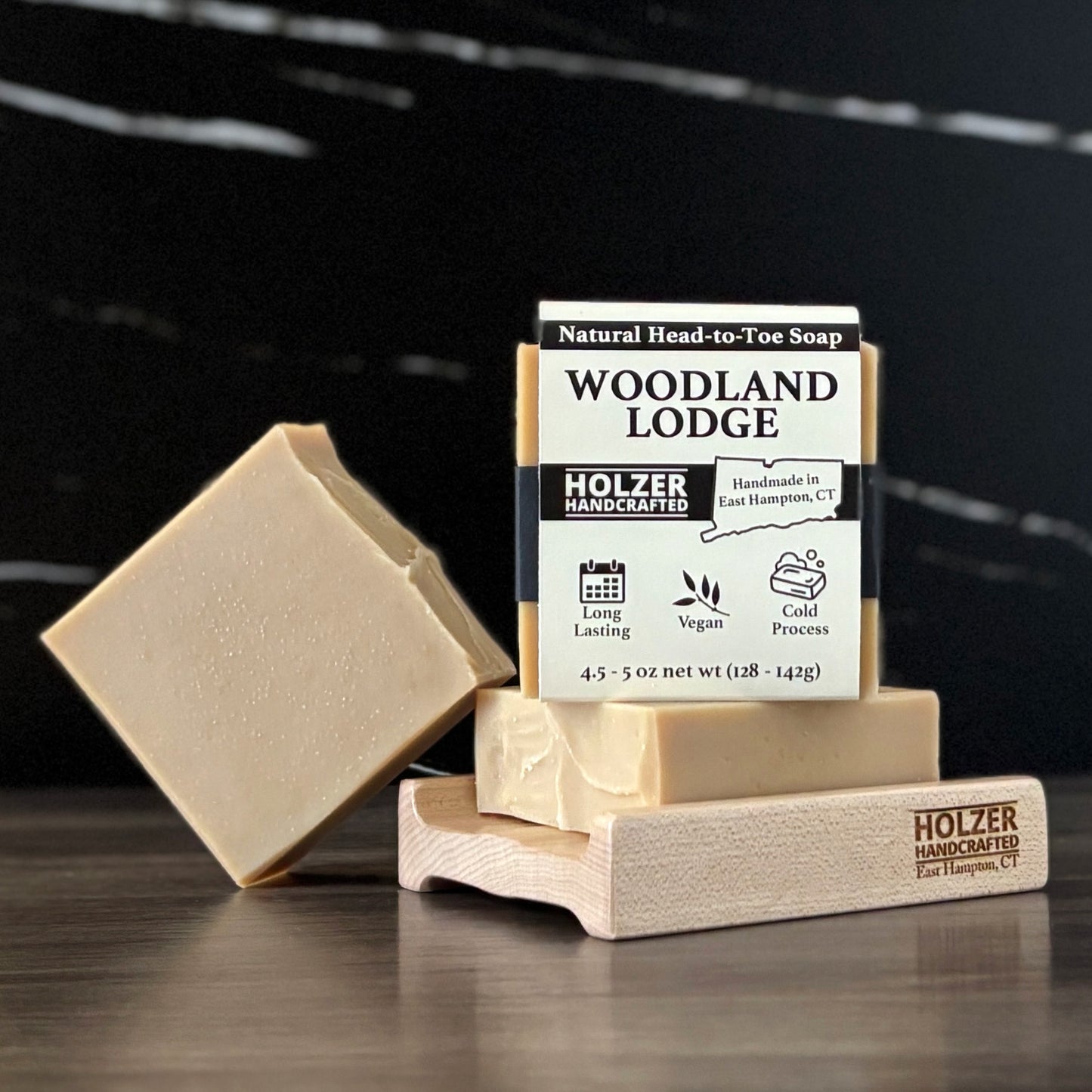 Woodland Lodge - Natural Head to Toe Soap Bar - Brandy + Leather + Oak
