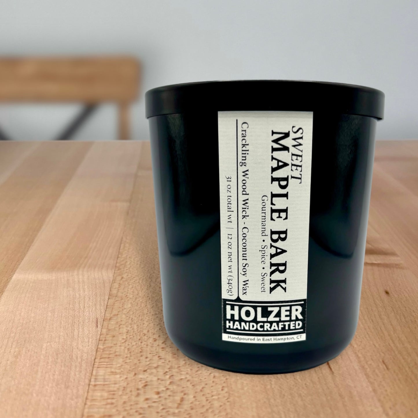 Sweet Maple Bark - Maple Chai + Vanilla Cream Scented Wood Wick Candle